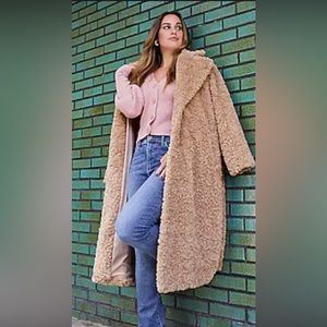 - BELTED FAUX FUR TRENCH COAT